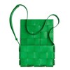 【包税】Bottega Veneta/葆蝶家 22春夏新款CASSETTE系列 女士鹦鹉绿色流苏饰边Intreccio编织羊皮革斜挎单肩包680698V1G713722 商品缩略图2