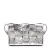 【包税】Bottega Veneta/葆蝶家 22春夏新款CASSETTE系列 女士银色Intreccio编织层压羊皮革斜挎单肩包578004V1H018101 商品缩略图0