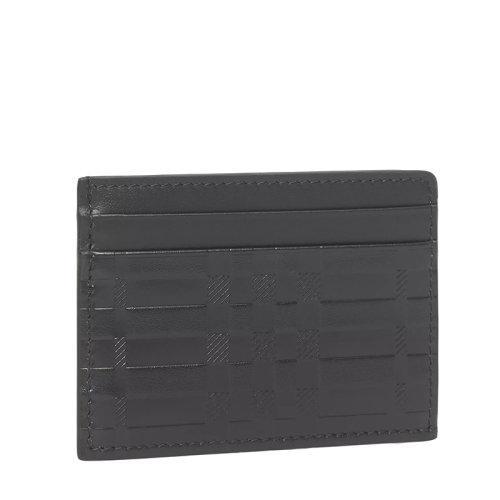 【包税】BURBERRY/博柏利 21秋冬新款 男士黑色格纹压花皮革卡包80493171 商品图1