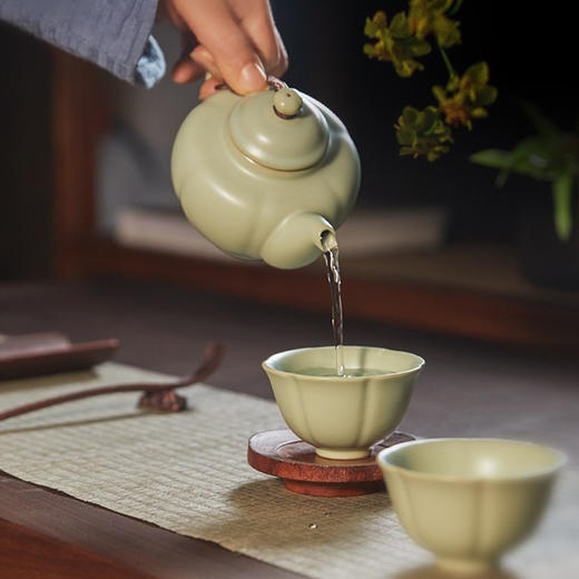 东道汝窑｜中葵茶壶半组（月白/天青） 商品图3