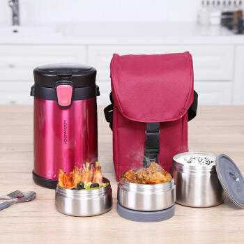 乐扣乐扣 多层保温饭盒304不锈钢真空保温桶成人便携 2L LHC8034 商品图1