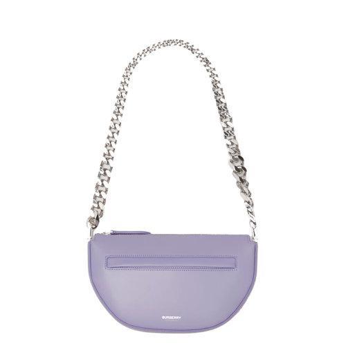 【包税】BURBERRY/博柏利 21秋冬新款Olympia系列 女士迷你浅紫色牛皮革拉链开合弧形手提单肩腋下包80490051 商品图0