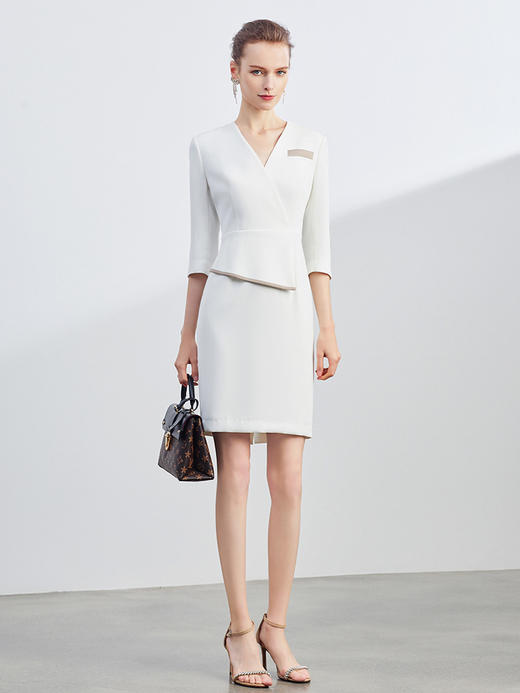 AD美容师工作服女高端职业连衣裙秋季新款气质主持人工装西装裙子 商品图1