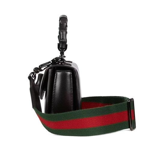 【包税】GUCCI/古驰 21秋冬新款 女士迷你黑色皮革附可拆卸肩带黑色竹节手柄单肩手提包68686410ODP1060 商品图2