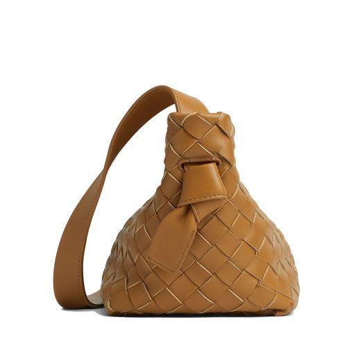 【包税】预售 Bottega Veneta/葆蝶家 22春夏新款TIE系列 女士焦糖色Intrecciato编织羊皮革单肩手提包690503V1FG19830 商品图1