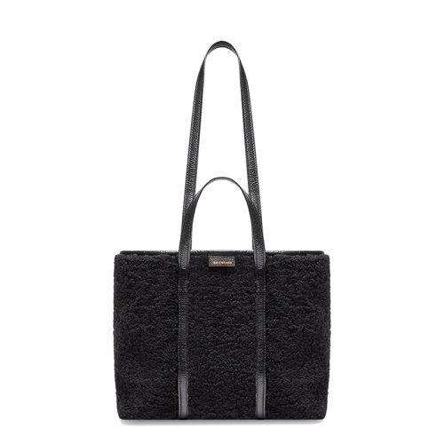 【包税】Balenciaga/巴黎世家 22春夏新款EAST-WEST BARBES系列 女士中号黑色剪羊毛单肩手提购物包6714092104Y1000 商品图2