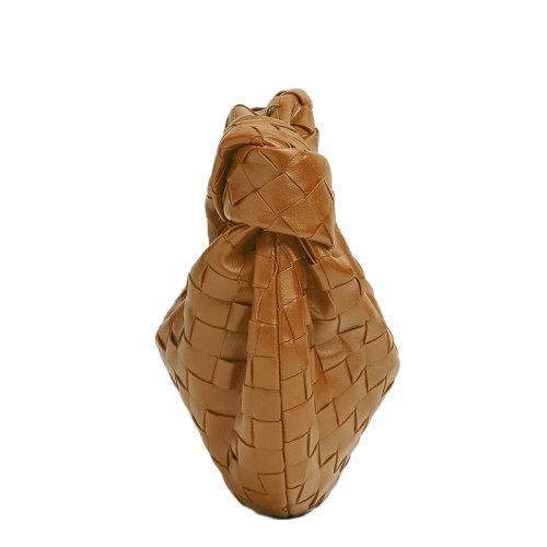 【包税】Bottega Veneta/葆蝶家 22春夏新款MINI JODIE系列 女士焦糖色Intrecciato编织皮革单隔层手提包651876VCPP59830 商品图1