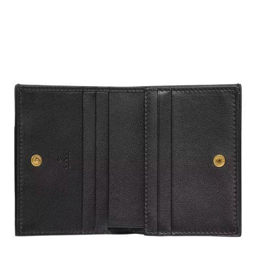 【包税】GUCCI/古驰 2021秋冬新款 女士黑色GG皮革饰钉细节金色调配件卡包零钱包676150UF4AG1000 商品图4