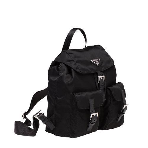 【包税】PRADA/普拉达 21年秋冬新款 女士黑色再生尼龙Saffiano皮革细节翻盖开合双肩背包1BZ677_RV44_F0002_V_OOO 商品图1