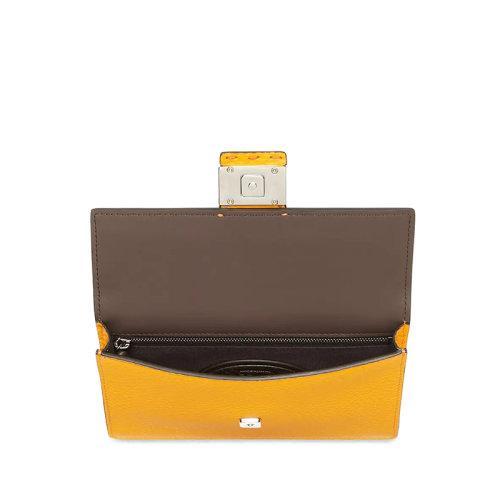 【包税】FENDI/芬迪 21秋冬新款Baguette系列 男士橙色皮革材质方形翻盖FF磁性纽扣手提斜挎单肩背包7M0295SFRF1DXK 商品图1