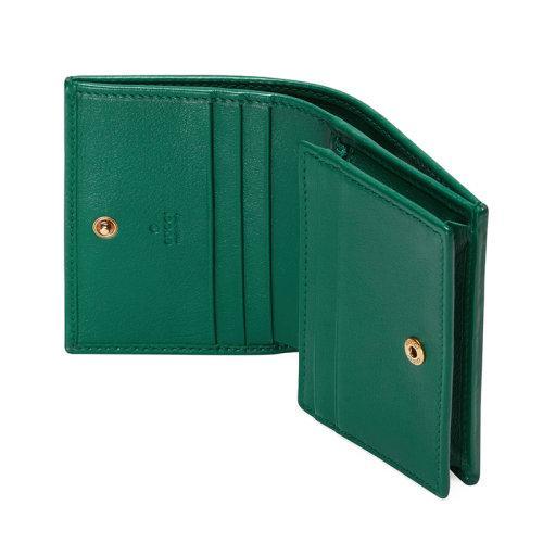 【包税】GUCCI/古驰 2021秋冬新款Diana系列 女士翠绿色皮革做旧金色饰面双G竹扣钱包卡包65824417Q0T3120 商品图4