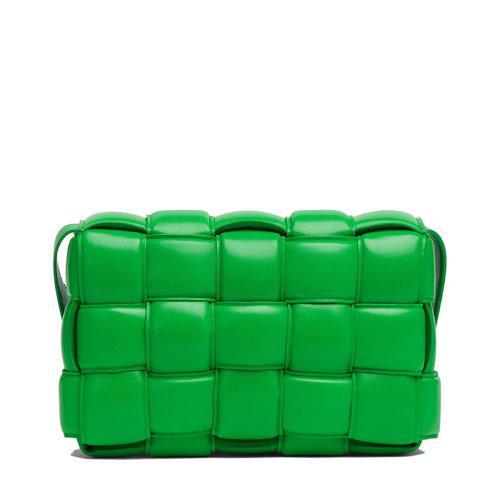 【包税】Bottega Veneta/葆蝶家 22春夏新款PADDED CASSETTE系列 女士鹦鹉绿色小羊皮双面编织单肩斜挎豆腐包591970VCQR13724 商品图3
