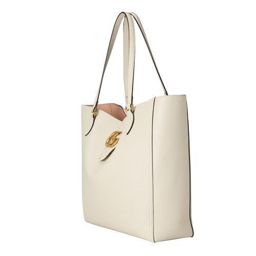 【包税】GUCCI/古驰 经典款 女士白色皮革复古双G金饰手提袋单肩中号托特包6495771U10T9022 商品图4