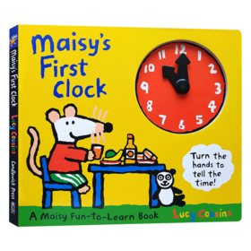 小鼠波波的第1个时钟 英文原版绘本 Maisy's First Clock 儿童英语启蒙纸板操作时钟书 Lucy Cousins 英文版进口原版书籍