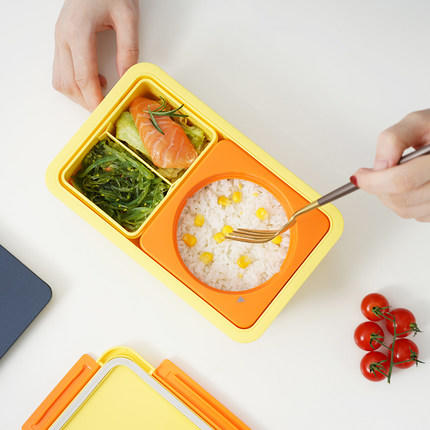 乐扣乐扣LOCK&LOCK好吃哒饭盒 学生上班族自由分隔不锈钢保温便当盒1.45L 商品图2