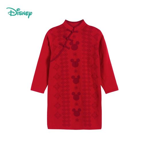 迪士尼童装女童连衣裙中国风米奇长袖连衣裙恭贺新禧新年款春新品221Q768 商品图3