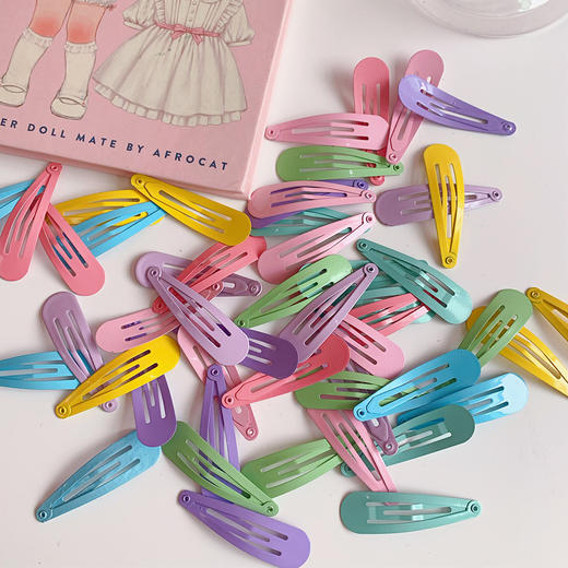 「满满一盒 数款可选」50只罐装彩色ins少女心发夹 糖果色发饰冰淇淋金属夹侧边夹时尚饰品 商品图1