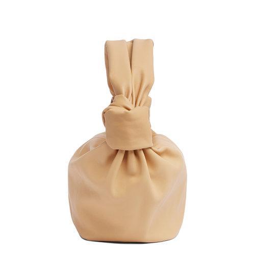 【包税】预售 Bottega Veneta/葆蝶家 22春夏新款TEEN DOUBLE KNOT系列 女士杏仁色小牛皮系结单肩手提包690223V1BW02700 商品图1