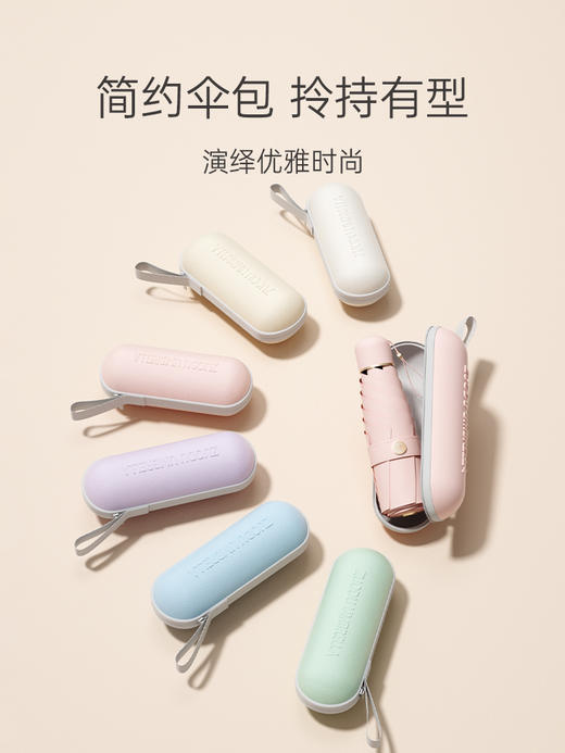 左都遮阳太阳伞防晒防紫外线雨伞女晴雨两用折叠小巧便携五折胶囊 商品图1