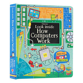 尤斯伯恩看里面系列 电脑的原理 英文原版 Look Inside How Computers Work 儿童英语科普百科 纸板翻翻书 英文版原版书籍