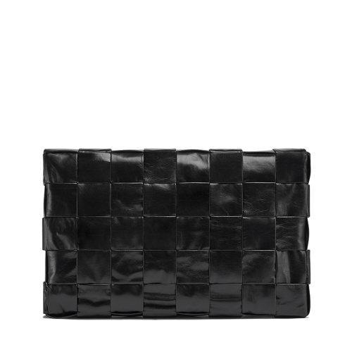 【包税】Bottega Veneta/葆蝶家 22春夏新款CASSETTE系列 男士加大号黑色intreccio编织牛皮革斜挎单肩包691407VCQ718803 商品图3