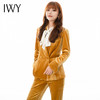 IWY/主持人同款-小岛 明黄色长袖西装裤子丝绒套装194011C1+P3-1 商品缩略图0