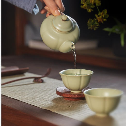东道汝窑｜小葵茶组（粉青） 商品图3