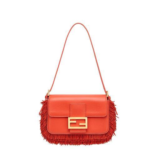 【包税】FENDI/芬迪 2021秋冬新款BAGUETTE 1997系列 女士迷你红色小羊皮饰有刺绣珍珠流苏FF扣环手提单肩包8BS049AGXPF0C3Q 商品图0