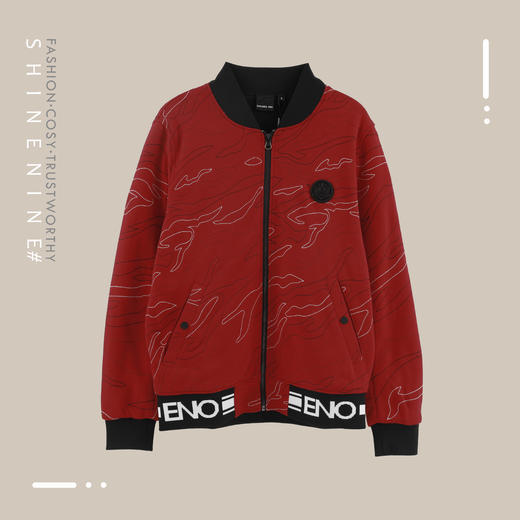 E19P21MKJ059明线纹样装饰虎面针织夹克 商品图0