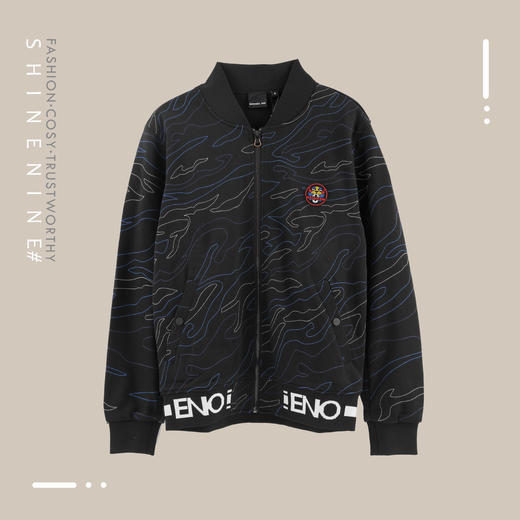 E19P21MKJ059明线纹样装饰虎面针织夹克 商品图2