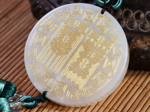 天然岫玉挂件，和合众事 商品图1