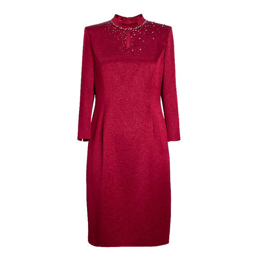 皮尔卡丹女装连衣裙红色醋酸长袖中式复古宴会礼服裙P1405E1819R0 商品图4