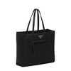 【包税】PRADA/普拉达 21年秋冬新款 女士黑色再生尼龙软羊革提手拉链式口袋金属配件徽标手提托特包1BG421_RUKW_F0002_V_OOO 商品缩略图2