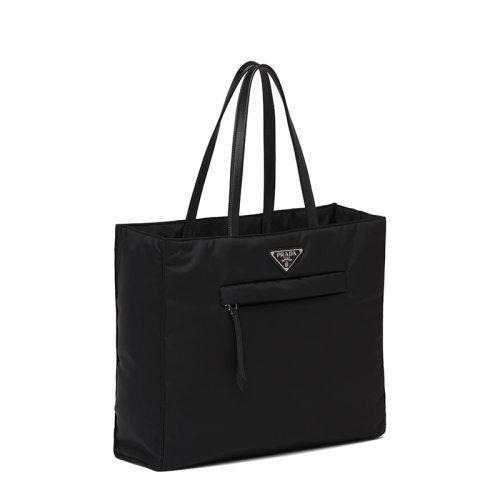 【包税】PRADA/普拉达 21年秋冬新款 女士黑色再生尼龙软羊革提手拉链式口袋金属配件徽标手提托特包1BG421_RUKW_F0002_V_OOO 商品图2