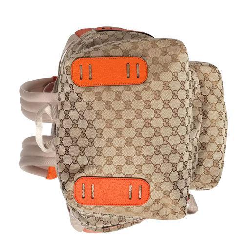 【包税】GUCCI/古驰 2021秋冬新款The North Face系列 男士米色/乌木色经典老花帆布橘色皮革滚边饰北面gucci标识刺绣双肩背包650294GY5TN8893 商品图1