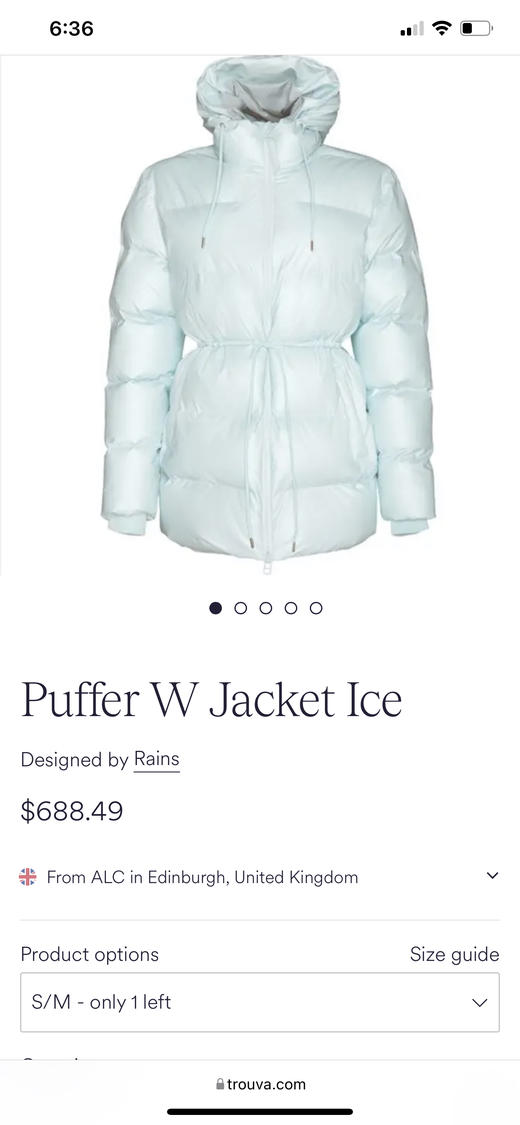 -20℃无压力丹麦Rains天花板防风防水女款棉衣不撞款不撞色 商品图4