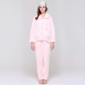 【会员价】爱帝女式金丝法兰绒加厚家居服套