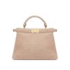 FENDI/芬迪 2021秋冬新款PEEKABOO ISEEU系列 女士大号浅粉色美利奴羊皮手工缝制大针脚标志性旋转门扣配可拆卸肩带提手单肩手提包8BN328AHJ6F0H43 商品缩略图3