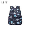莱夫双肩包女新品帆布时尚印花女士背包旅行游玩上班通勤大容量休闲书包 黑色大号 商品缩略图0