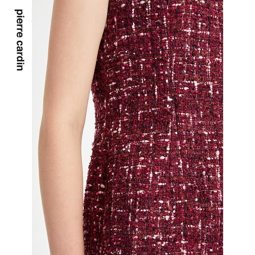 皮尔卡丹女装连衣裙法式圆领无袖小香风通勤裙子P1401D1986D0
 商品图3