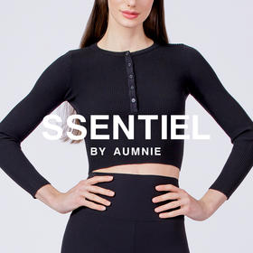 【新品】素羊毛纽扣门襟修身长袖针织衫 CROPPED HENLEY TEE