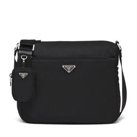 PRADA/普拉达 21年秋冬新款 女士黑色再生尼龙可调节编织肩带附可拆卸小包单斜跨单肩包1BC421_RV44_F0002_V_D1M