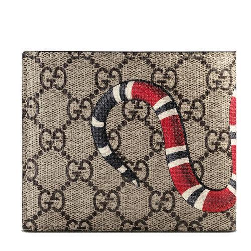 【包税】GUCCI/古驰 2021秋冬新款 男士米色老花帆布珊瑚蛇印花零钱卡夹钱包451266K551N8666 商品图1