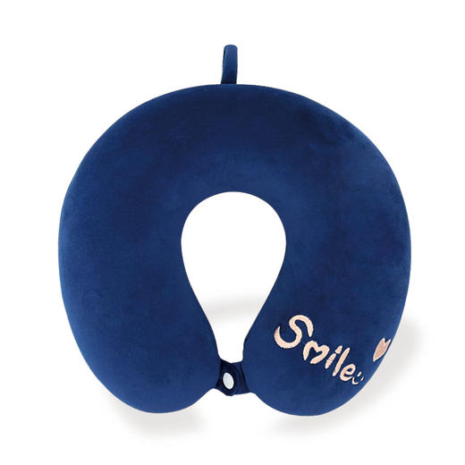 康乐屋记忆棉U型枕smile简约 刺绣U型颈枕靠枕 汽车商务旅行学生 礼品 商品图4