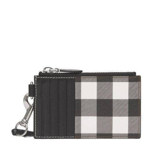 【包税】BURBERRY/博柏利 21秋冬新款 男士深桦木棕色格纹环保帆布挂带拉链卡包80492161 商品图3