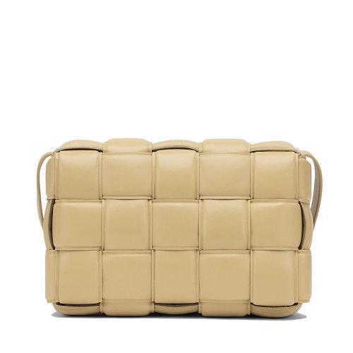 【包税】Bottega Veneta/葆蝶家 经典款PADDED CASSETTE系列 女士米色小羊皮双面编织单肩斜挎豆腐包591970VCQR19782 商品图2