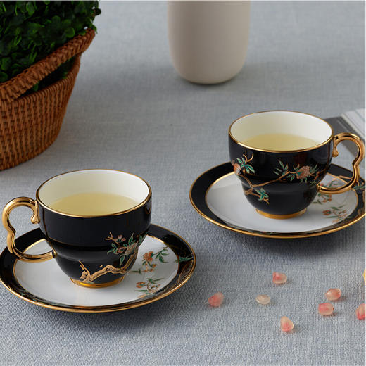 国瓷永丰源 石榴家园4头茶咖杯碟 商品图3