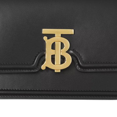 【包税】BURBERRY/博柏利 21秋冬新款TB系列 女士小号黑色小牛皮金色TB标志搭扣翻盖单肩斜挎链条包80490241 商品图4
