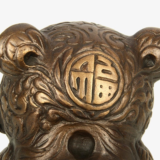 宇达青铜摆件  韩美林教授独家授权  十二生肖虎《福虎》艺术装饰摆件  高14cm 商品图3