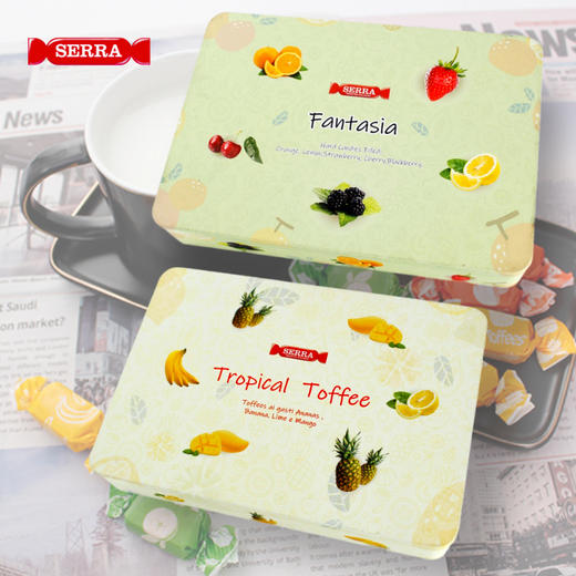 意大利莎华热带水果/什锦水果糖果礼盒300g 素雅精致的铁罐礼盒老少皆宜 064422/064423 商品图1